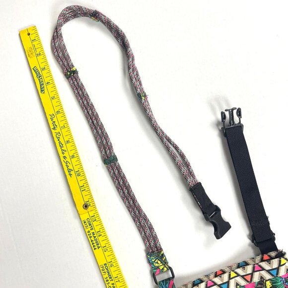 KAVU Vibrant Geometric Tropical Medium Purse Shoulder Rope Bag Corded Strap - Picture 5 of 9